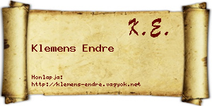 Klemens Endre névjegykártya
